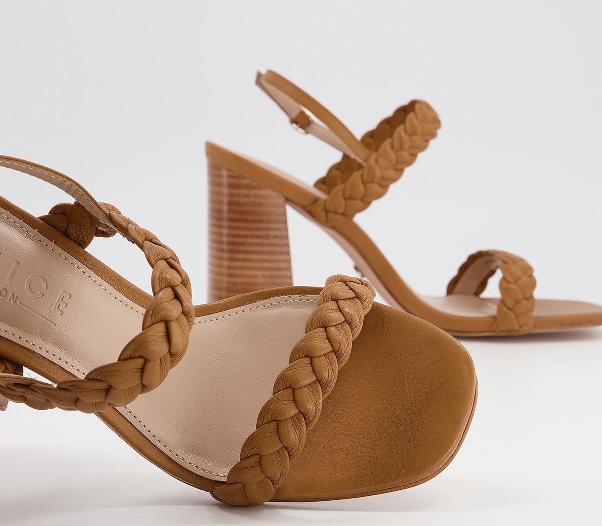 Office Handle It Braided Block Heels Office Handle It Braided Block Heels Tan Leather