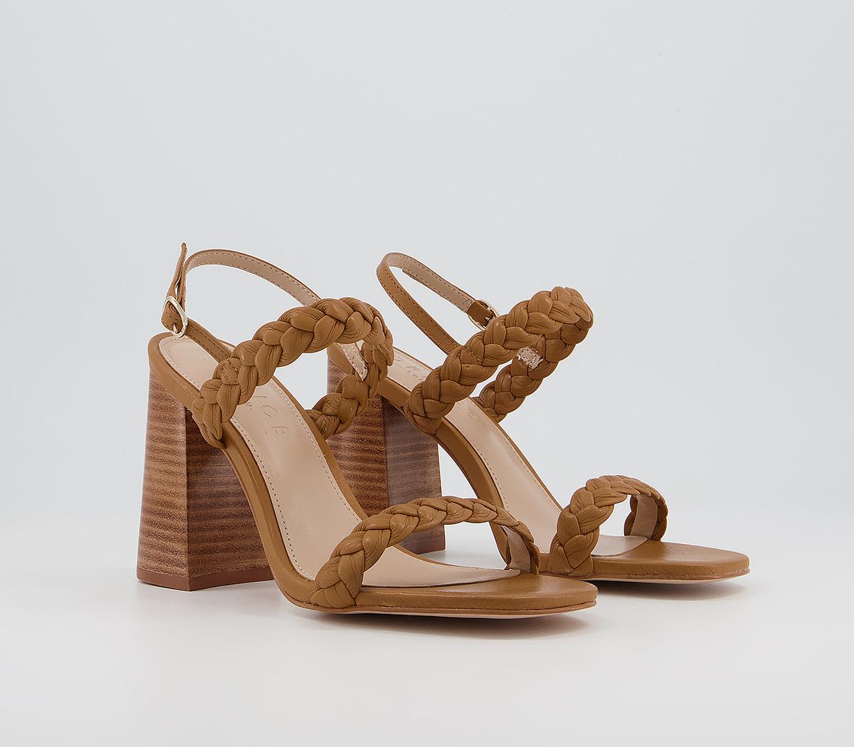 Office Handle It Braided Block Heels Office Handle It Braided Block Heels Tan Leather
