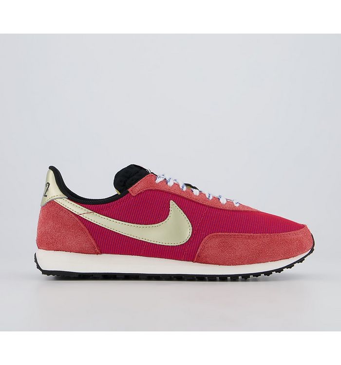 Nike Waffle 2 Trainers GYM RED GOLD STAR HYPER Mixed Material,Red