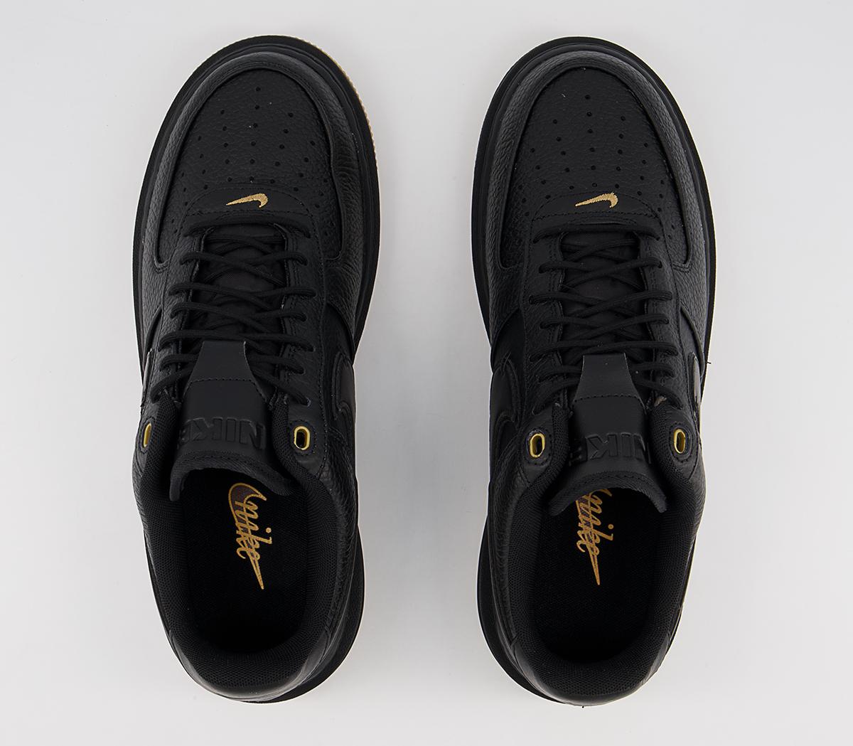 Nike Air Force 1 Luxe Trainers Black Black Bucktan Gum Yellow - His ...