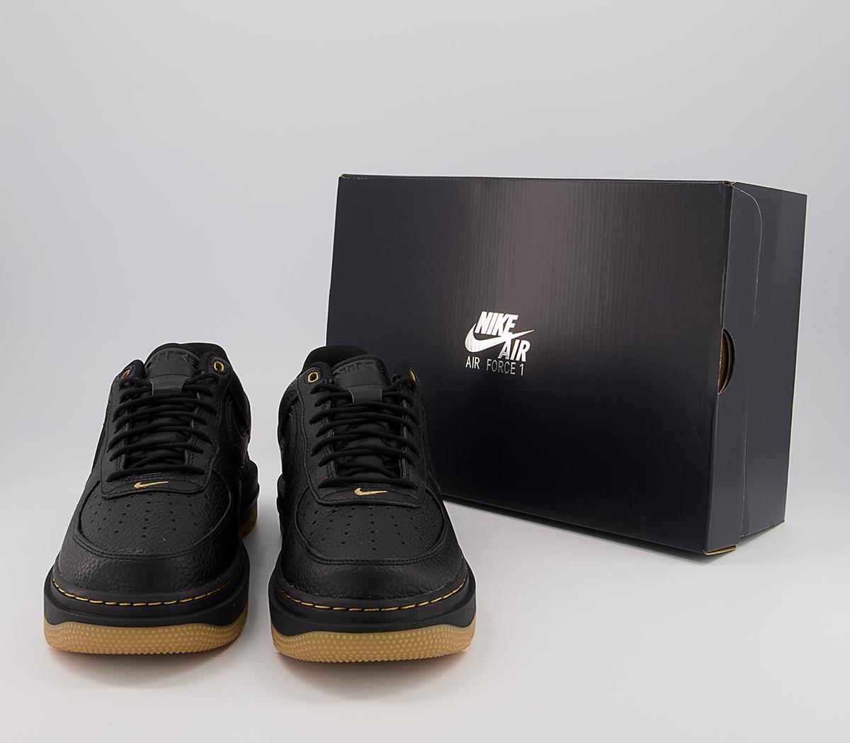 NikeAir Force 1 Luxe TrainersBlack Black Bucktan Gum Yellow