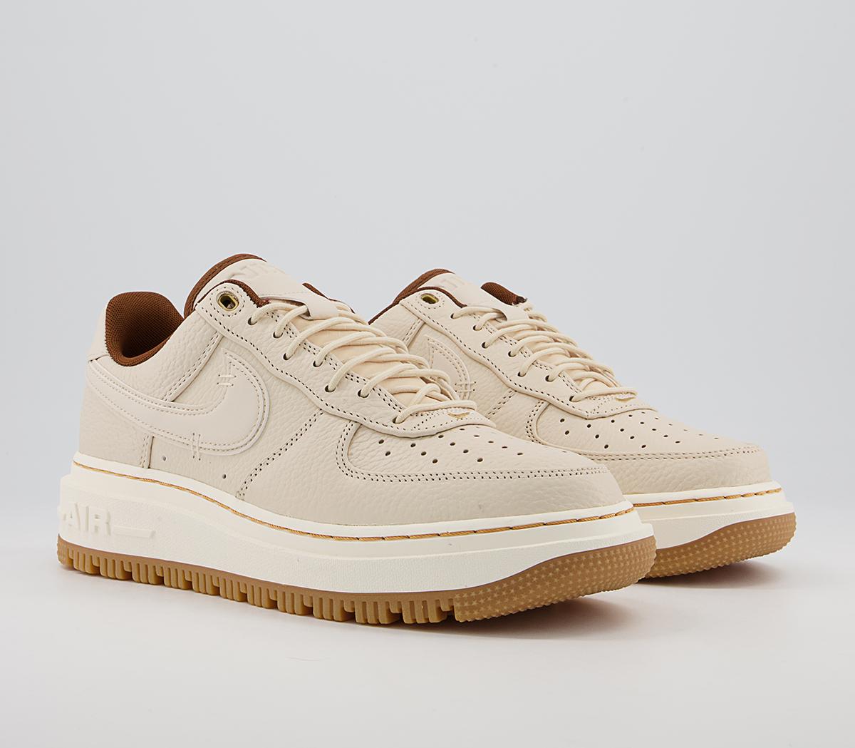 Nike Air Force 1 Luxe Trainers Pale White Pale Ivory Pecan Gum - Nike Air Force 1