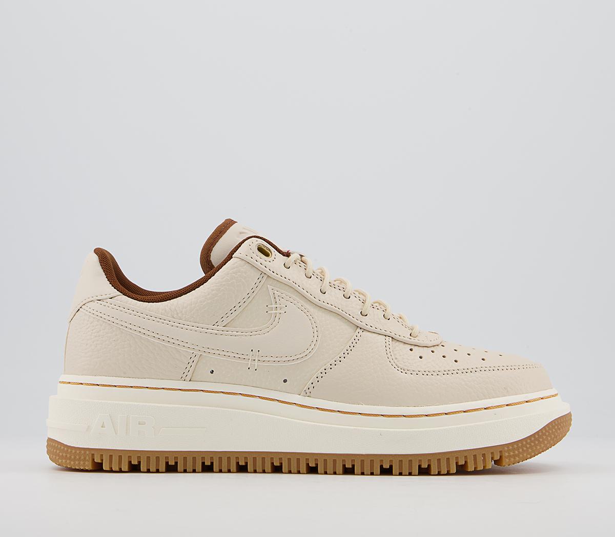 NikeAir Force 1 Luxe Trainers Pale White Pale Ivory Pecan Gum