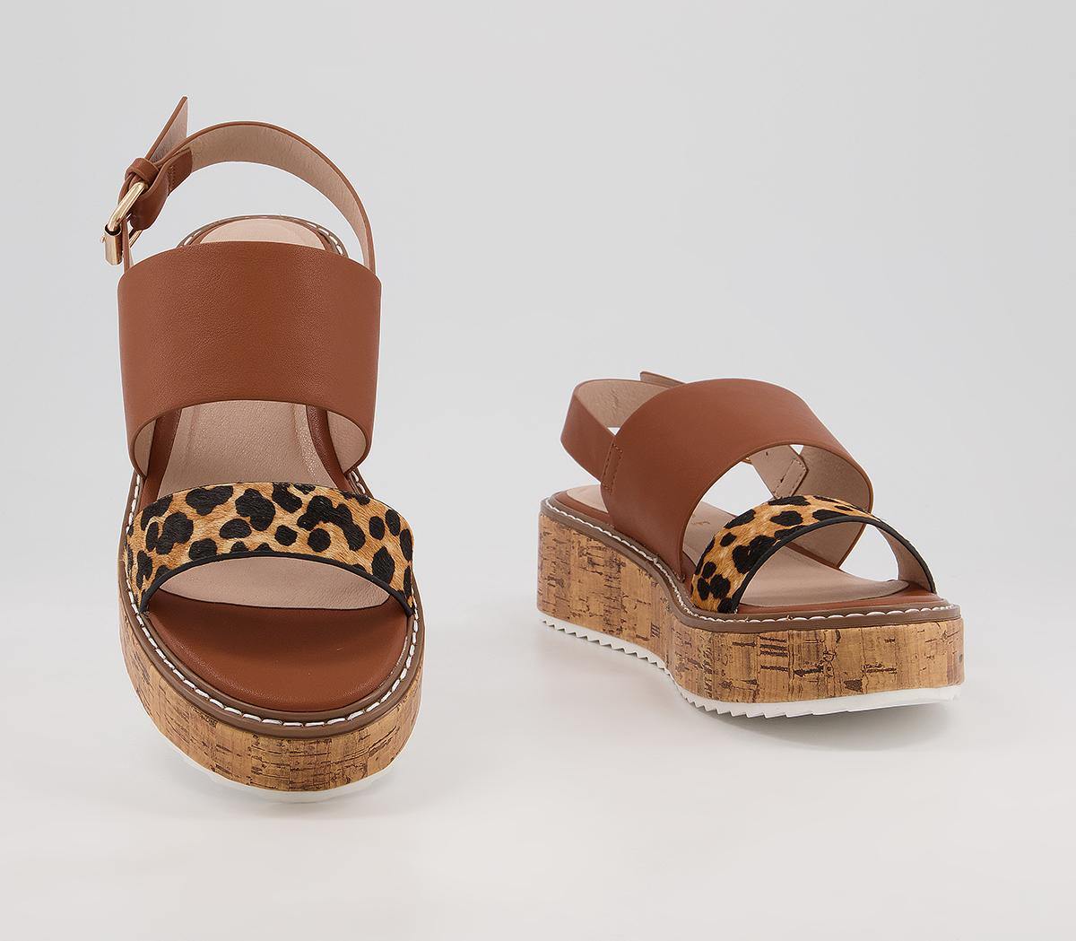 OFFICEMinority Two Part Eva WedgesTan Leopard