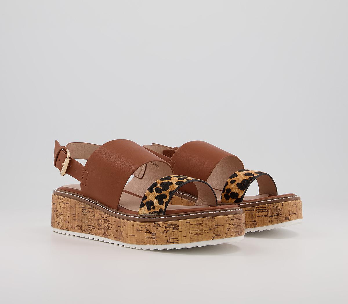 OFFICEMinority Two Part Eva WedgesTan Leopard