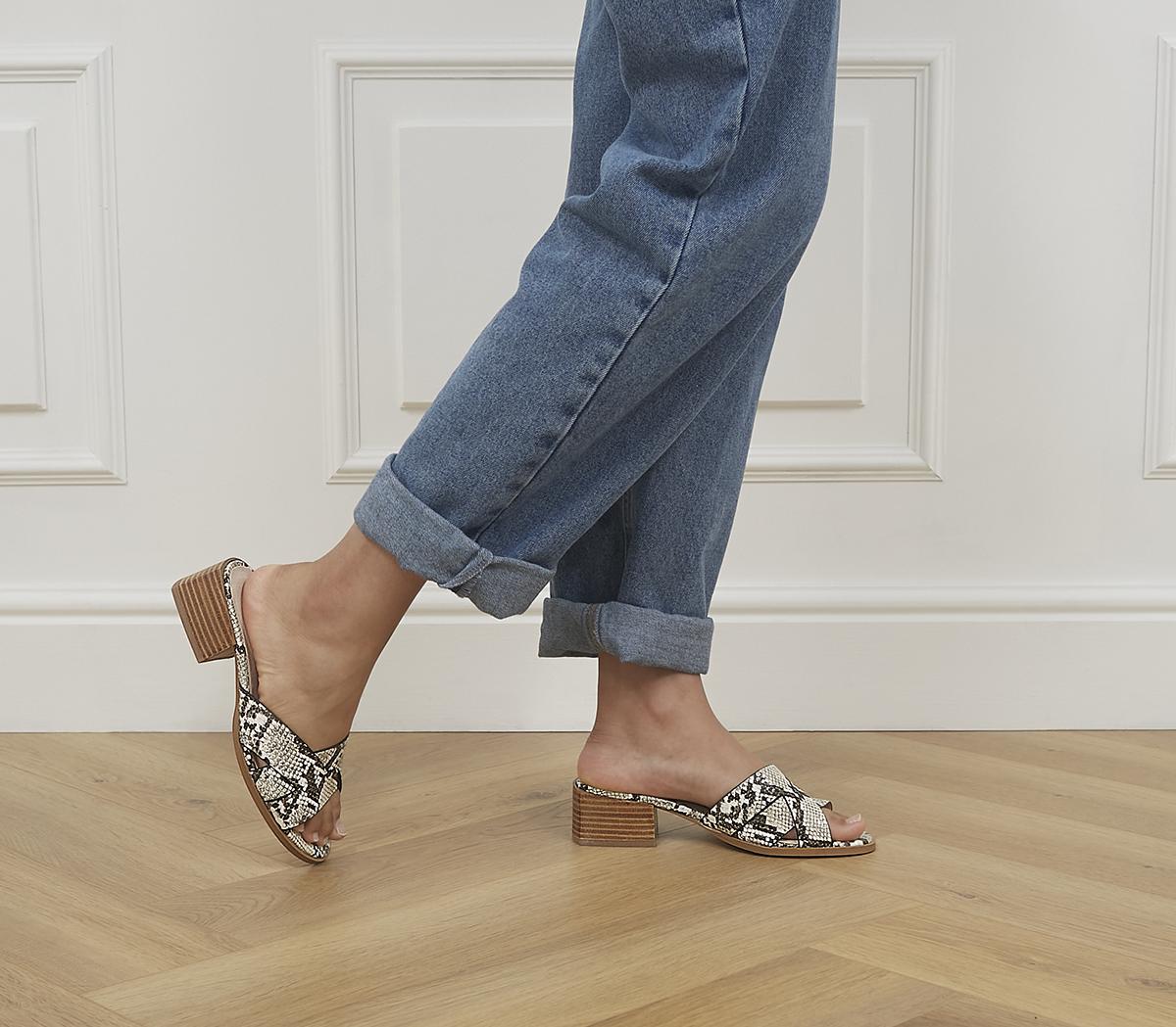 Snake hot sale print mules