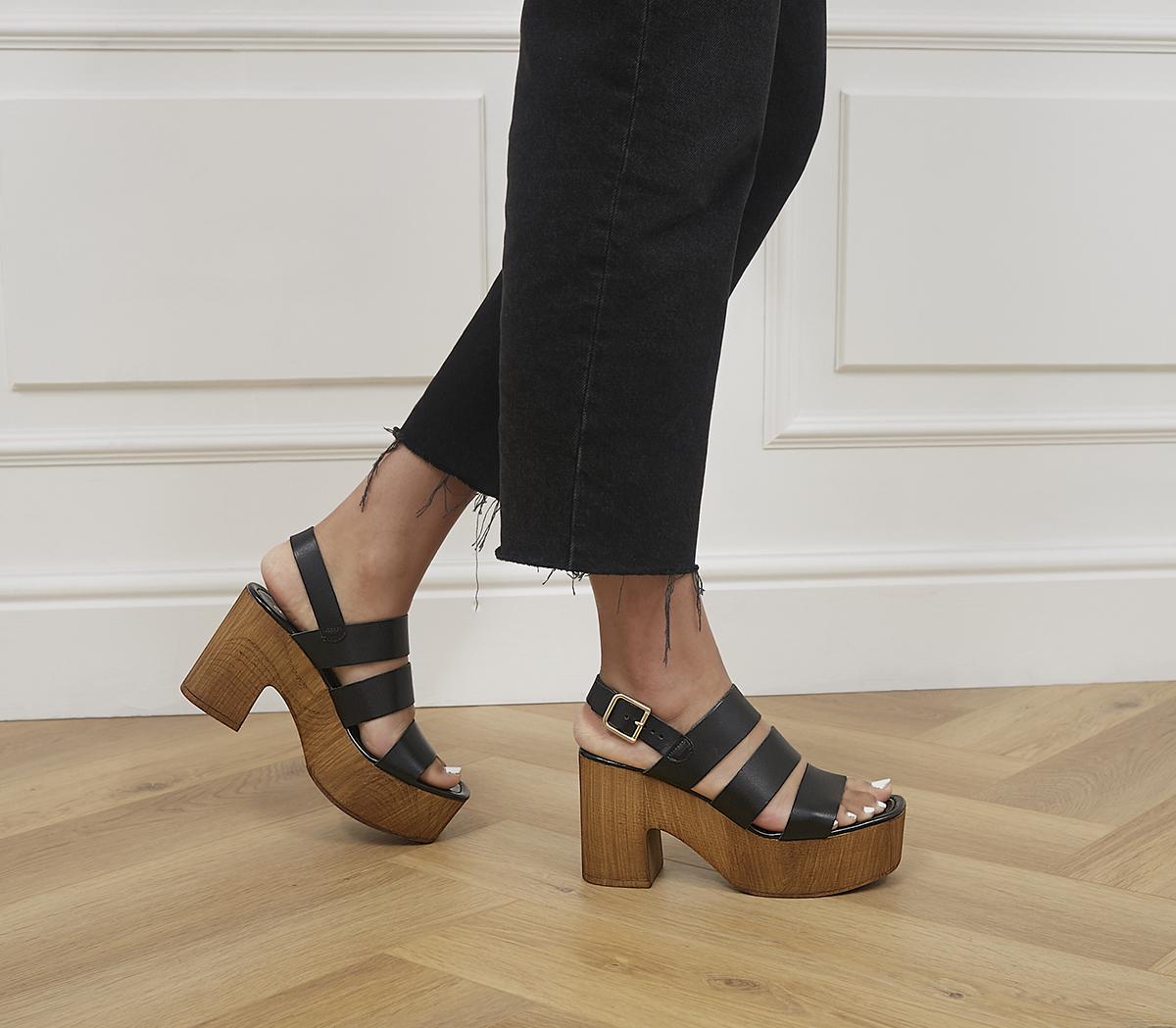 Wood block sales platform heels