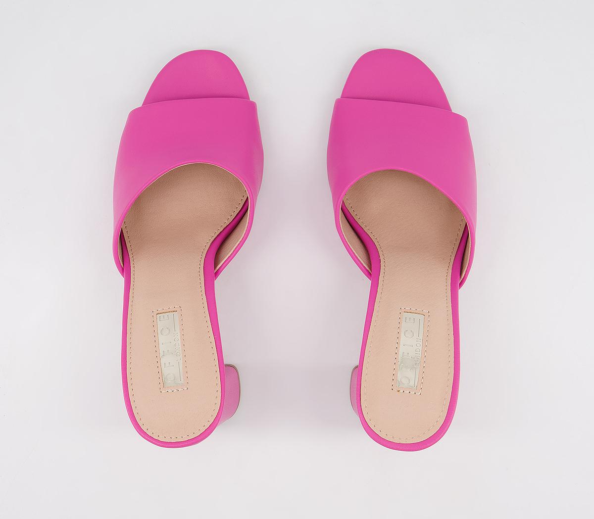 OFFICE Malla Easy Slip On Mid Heel Mules OFFICE Malla Easy Slip On Mid Heel Mules Pink