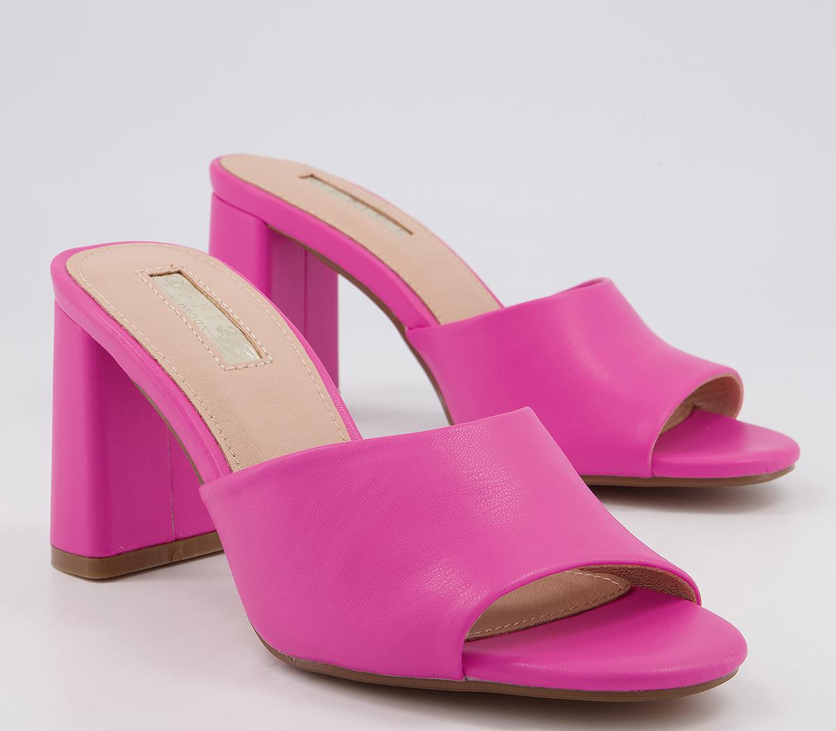 OFFICE Malla Easy Slip On Mid Heel Mules OFFICE Malla Easy Slip On Mid Heel Mules Pink