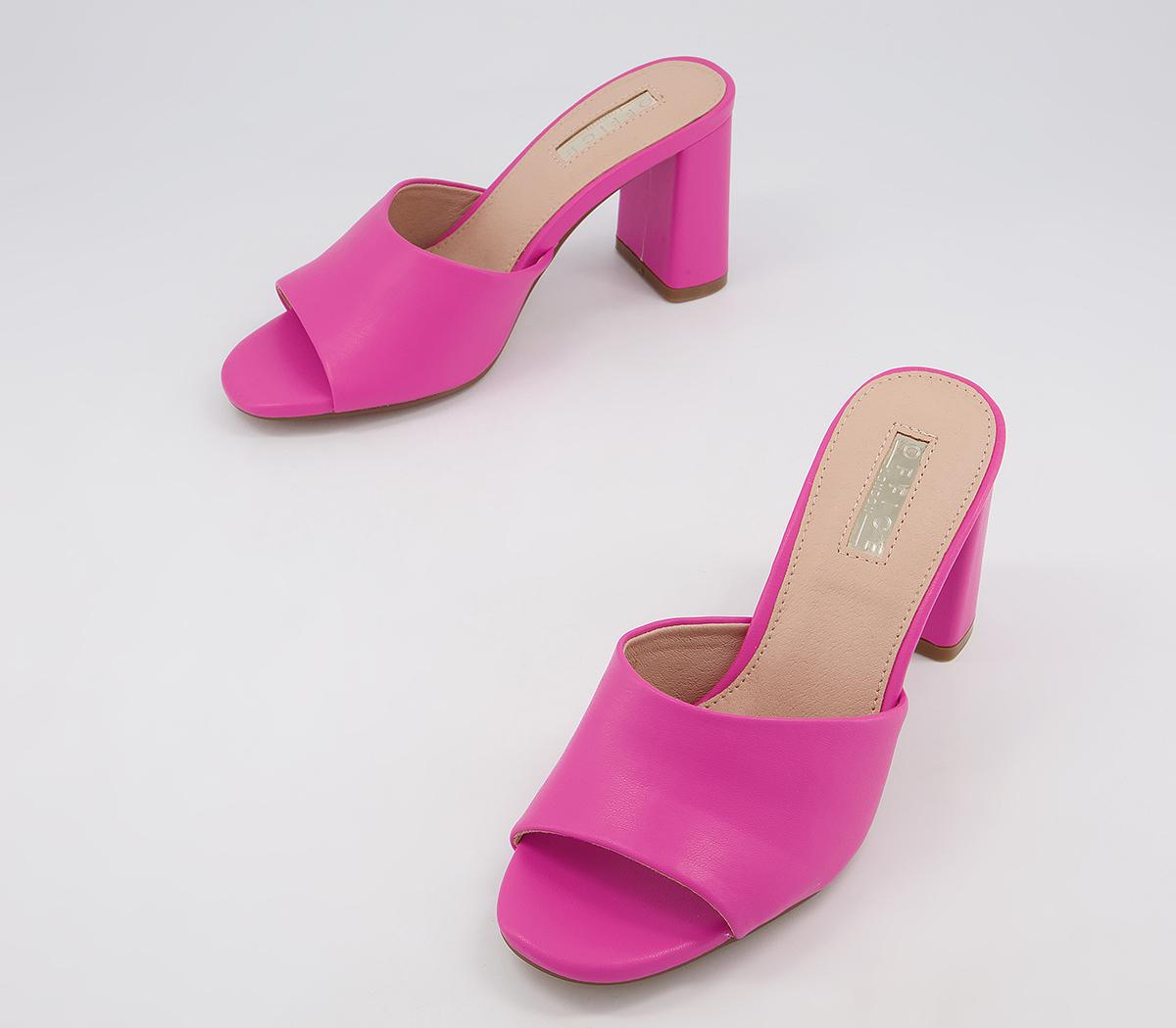 OFFICE Malla Easy Slip On Mid Heel Mules OFFICE Malla Easy Slip On Mid Heel Mules Pink