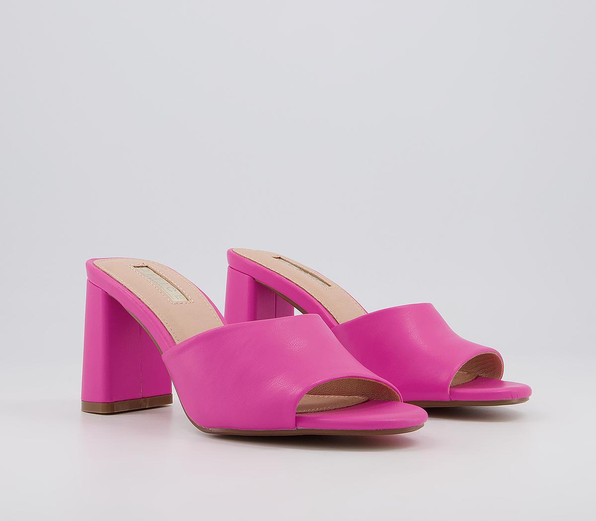 OFFICE Malla Easy Slip On Mid Heel Mules OFFICE Malla Easy Slip On Mid Heel Mules Pink