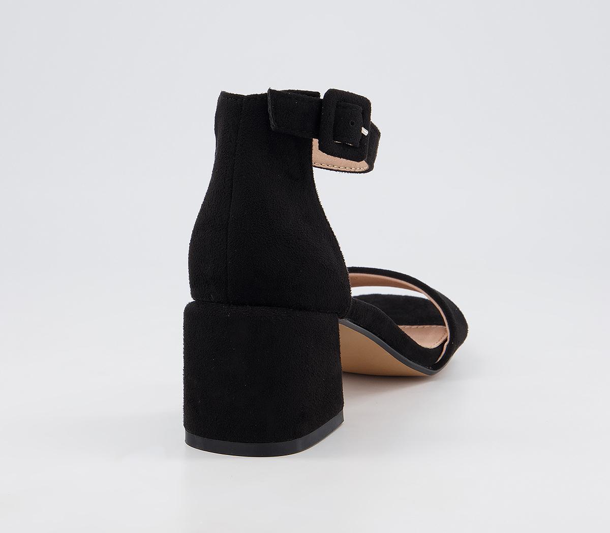 Office Minimum Effort Two Part Low Block Heeled Sandals Office Minimum Effort Two Part Low Block Heeled Sandals Black