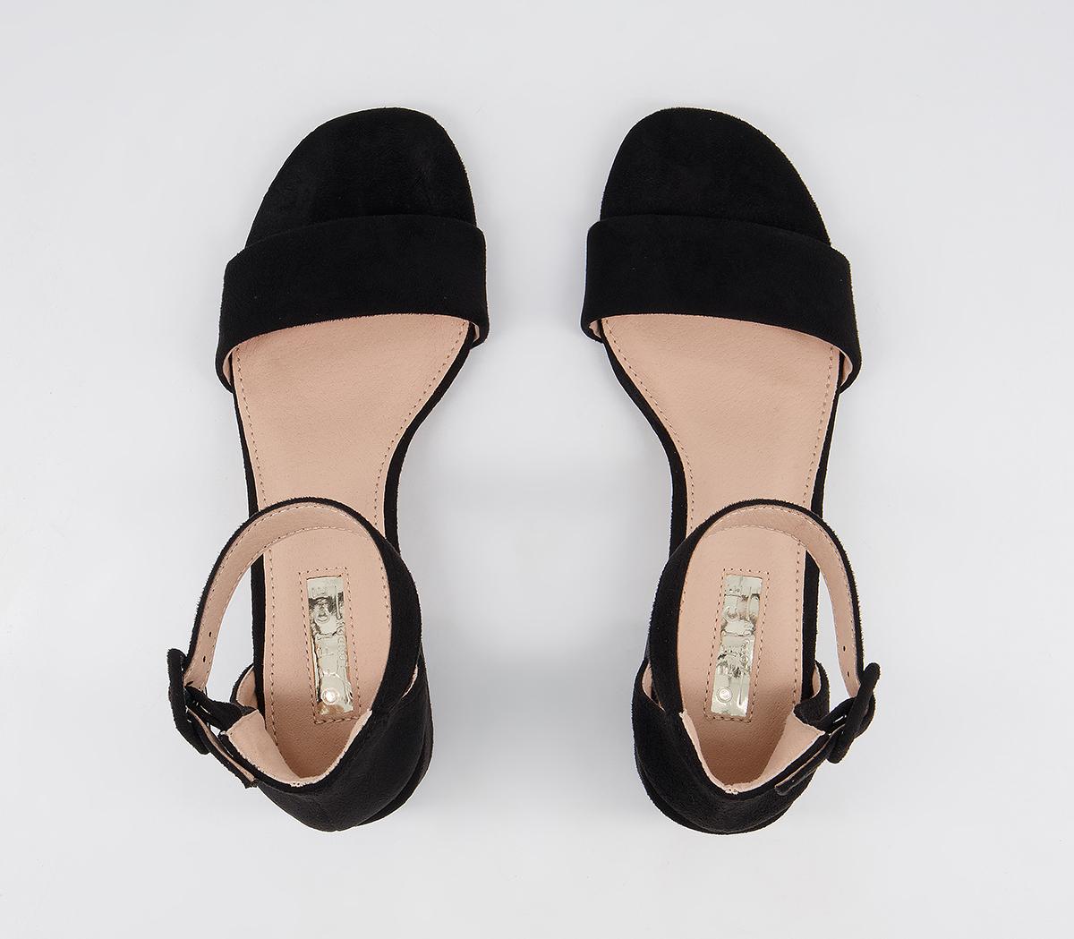 Office Minimum Effort Two Part Low Block Heeled Sandals Office Minimum Effort Two Part Low Block Heeled Sandals Black