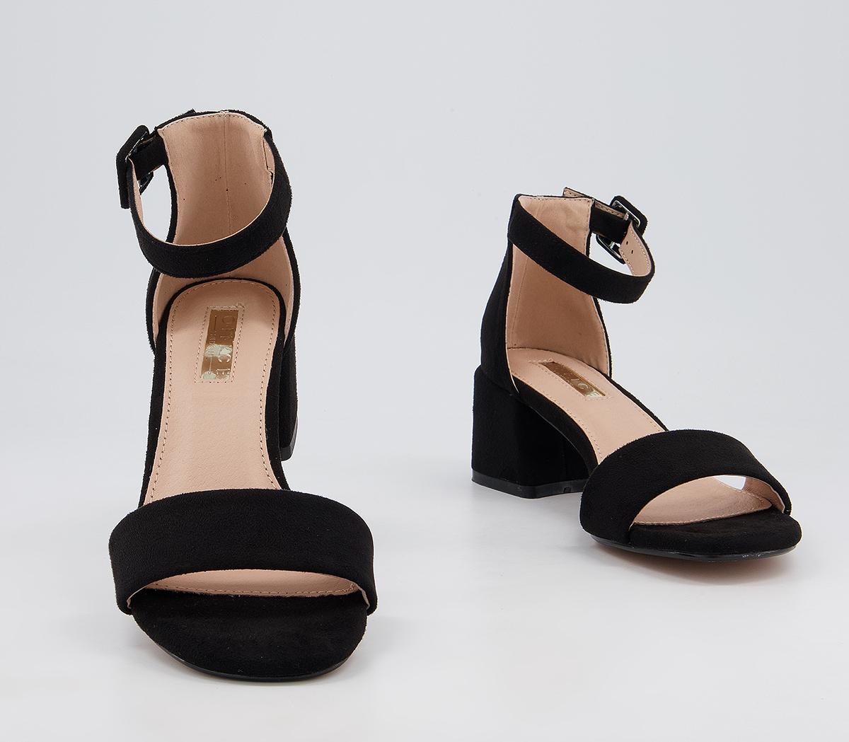 Office Minimum Effort Two Part Low Block Heeled Sandals Office Minimum Effort Two Part Low Block Heeled Sandals Black