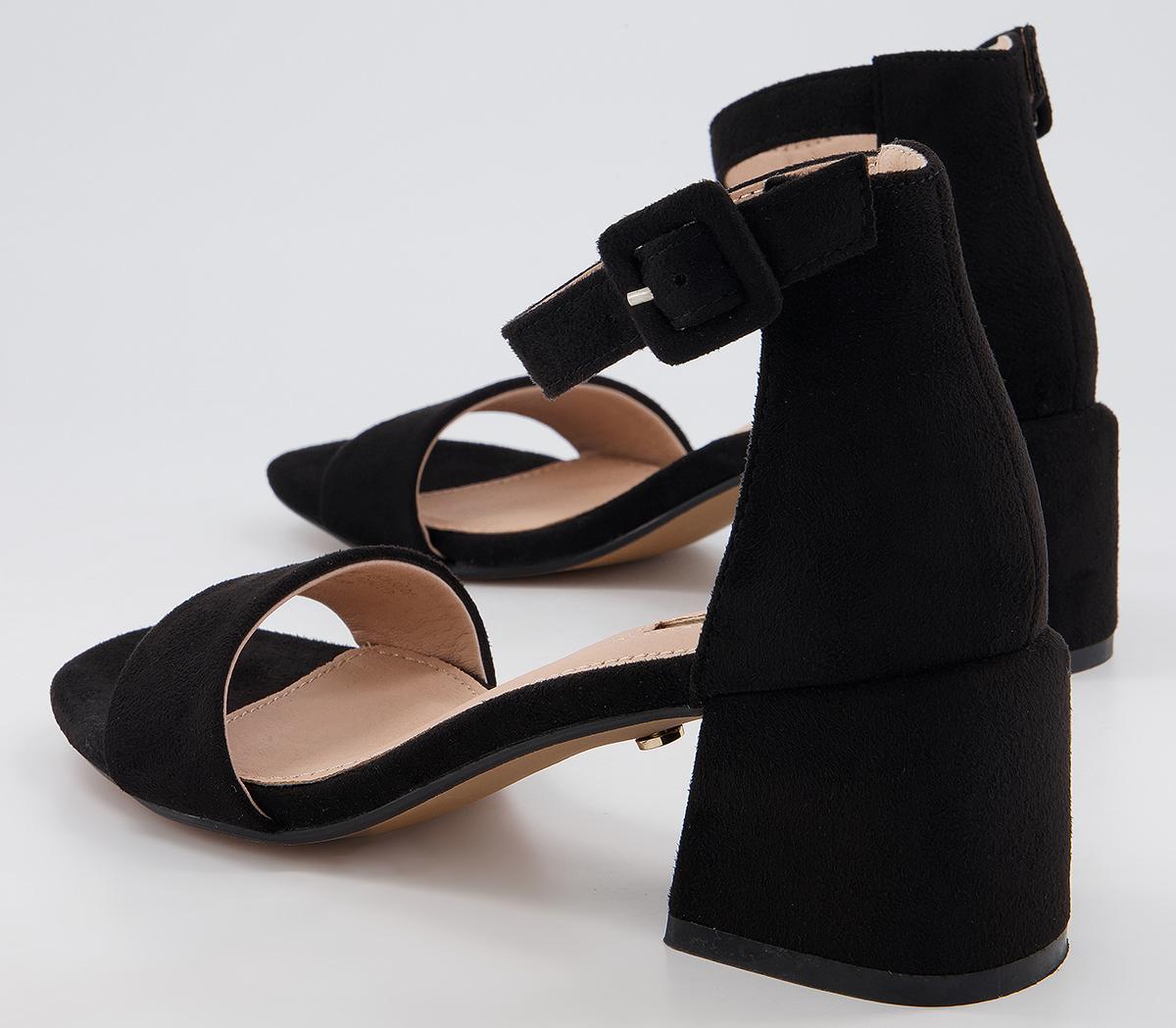 Office Minimum Effort Two Part Low Block Heeled Sandals Office Minimum Effort Two Part Low Block Heeled Sandals Black