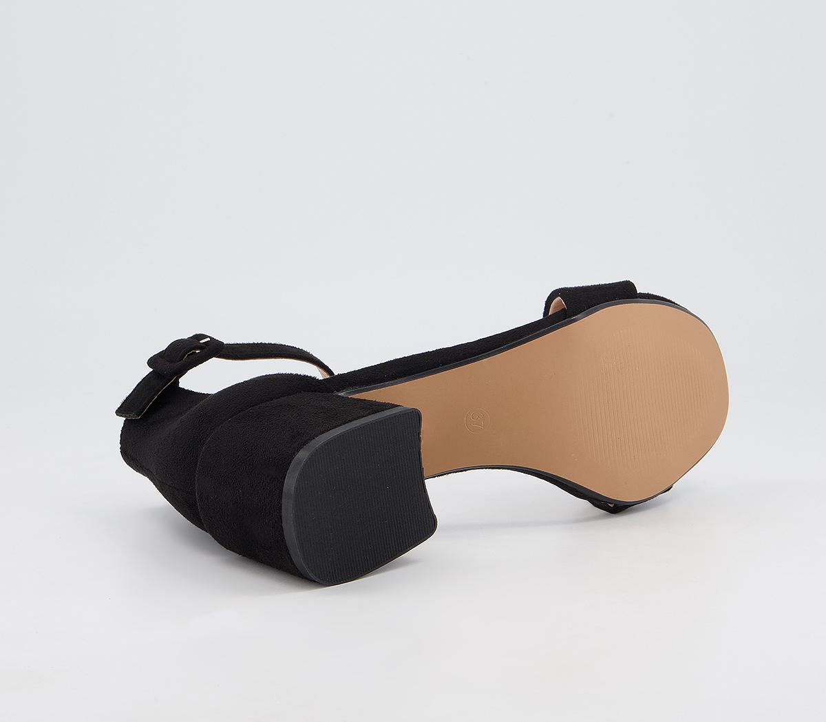 Office Minimum Effort Two Part Low Block Heeled Sandals Office Minimum Effort Two Part Low Block Heeled Sandals Black