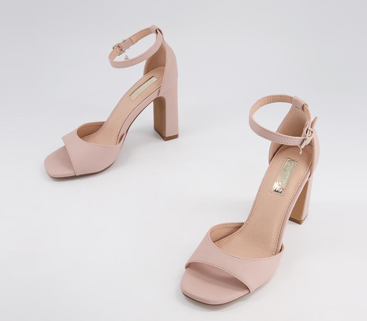 OFFICE Hesitation Easy Two Part Block Heeled Sandals Beige - High Heels