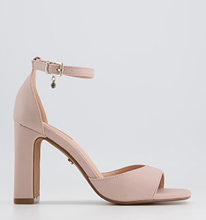 Office Hesitation Easy Two Part Block Heeled Sandals Nude