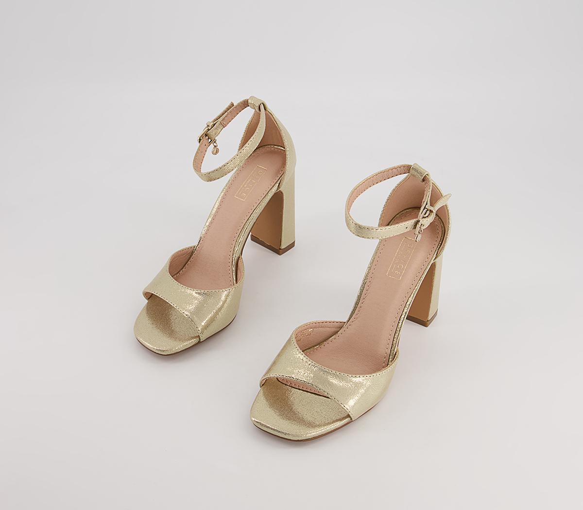 Office Hesitation Easy Two Part Block Heeled Sandals Office Hesitation Easy Two Part Block Heeled Sandals Gold