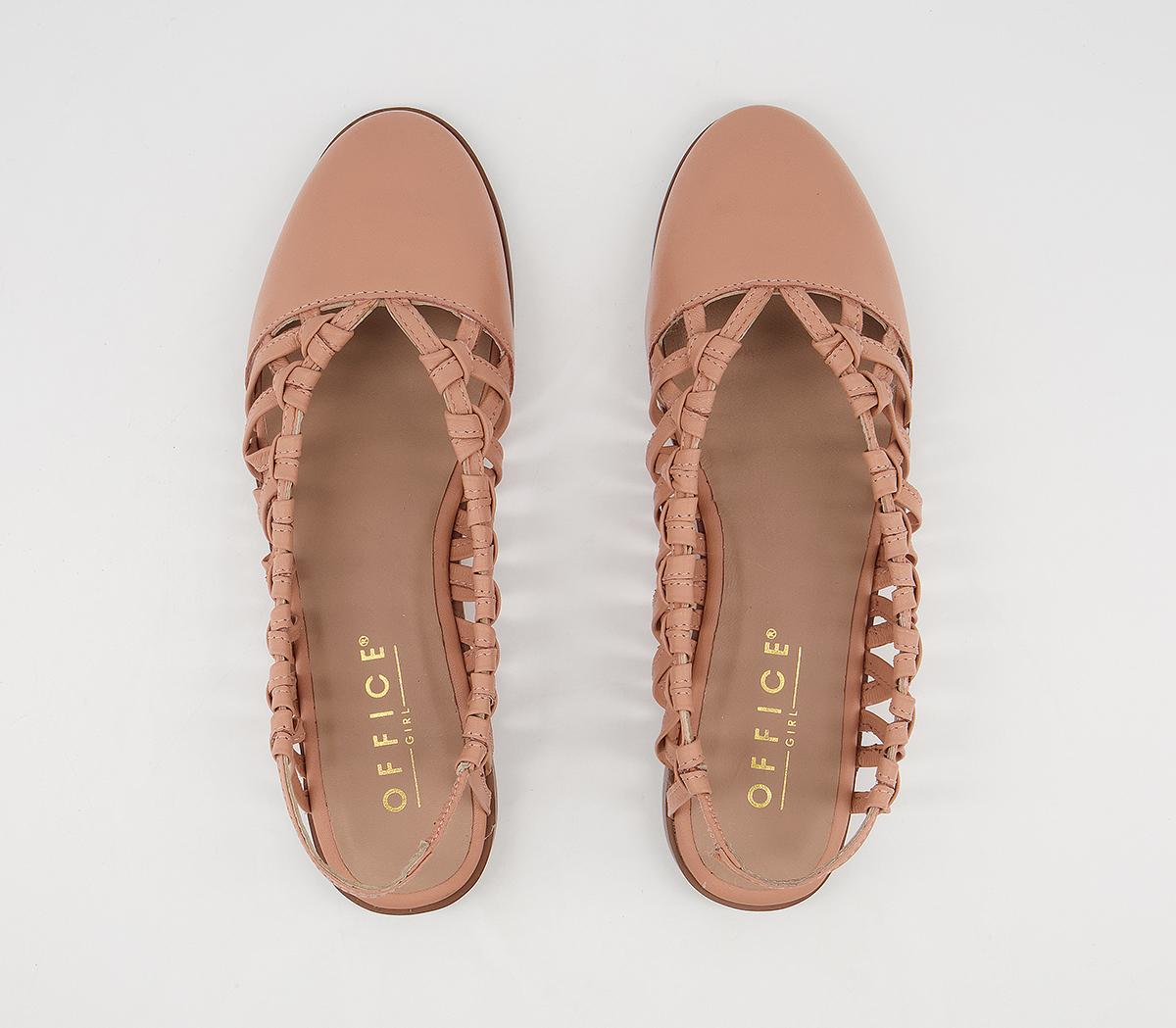 OFFICE Fazerina Woven Flat Shoes Soft Pink Leather Flat Shoes for Women