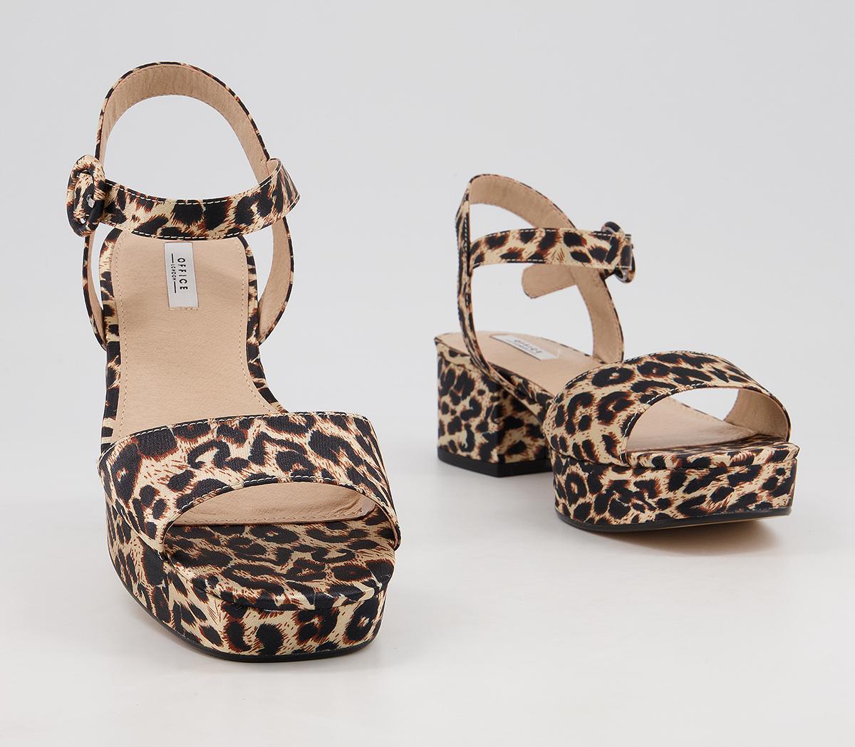 Office Marble Arch Two Part Low Block Heels Office Marble Arch Two Part Low Block Heels Leopard