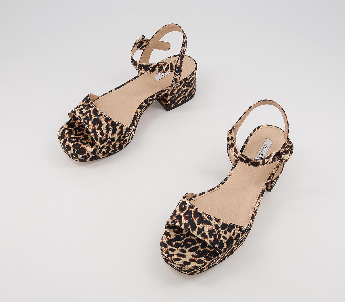 Office Marble Arch Two Part Low Block Heels Office Marble Arch Two Part Low Block Heels Leopard