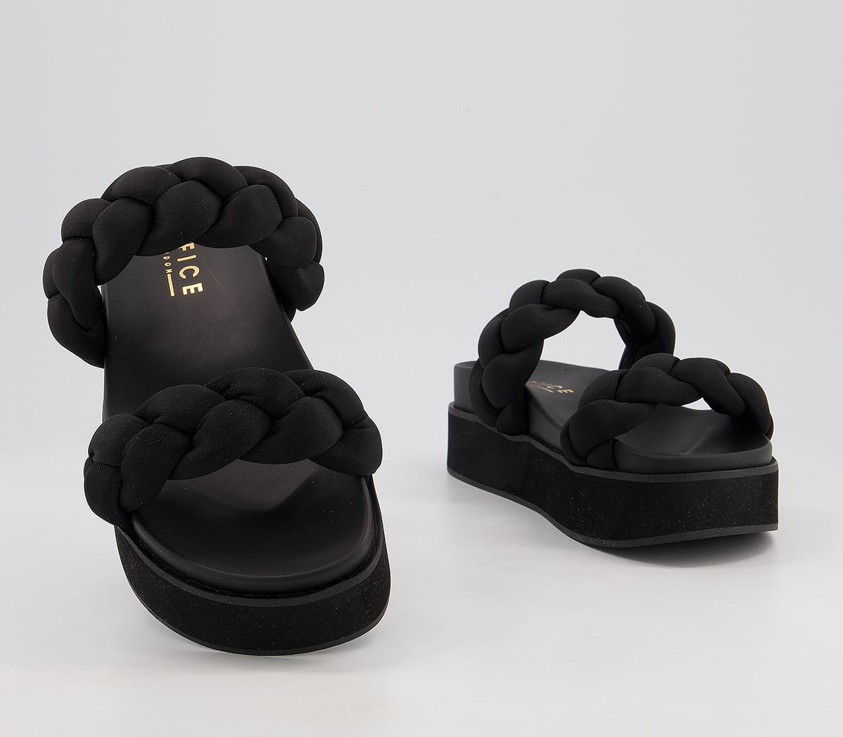 Office Mandini Plait Mule Platforms Office Mandini Plait Mule Platforms Black