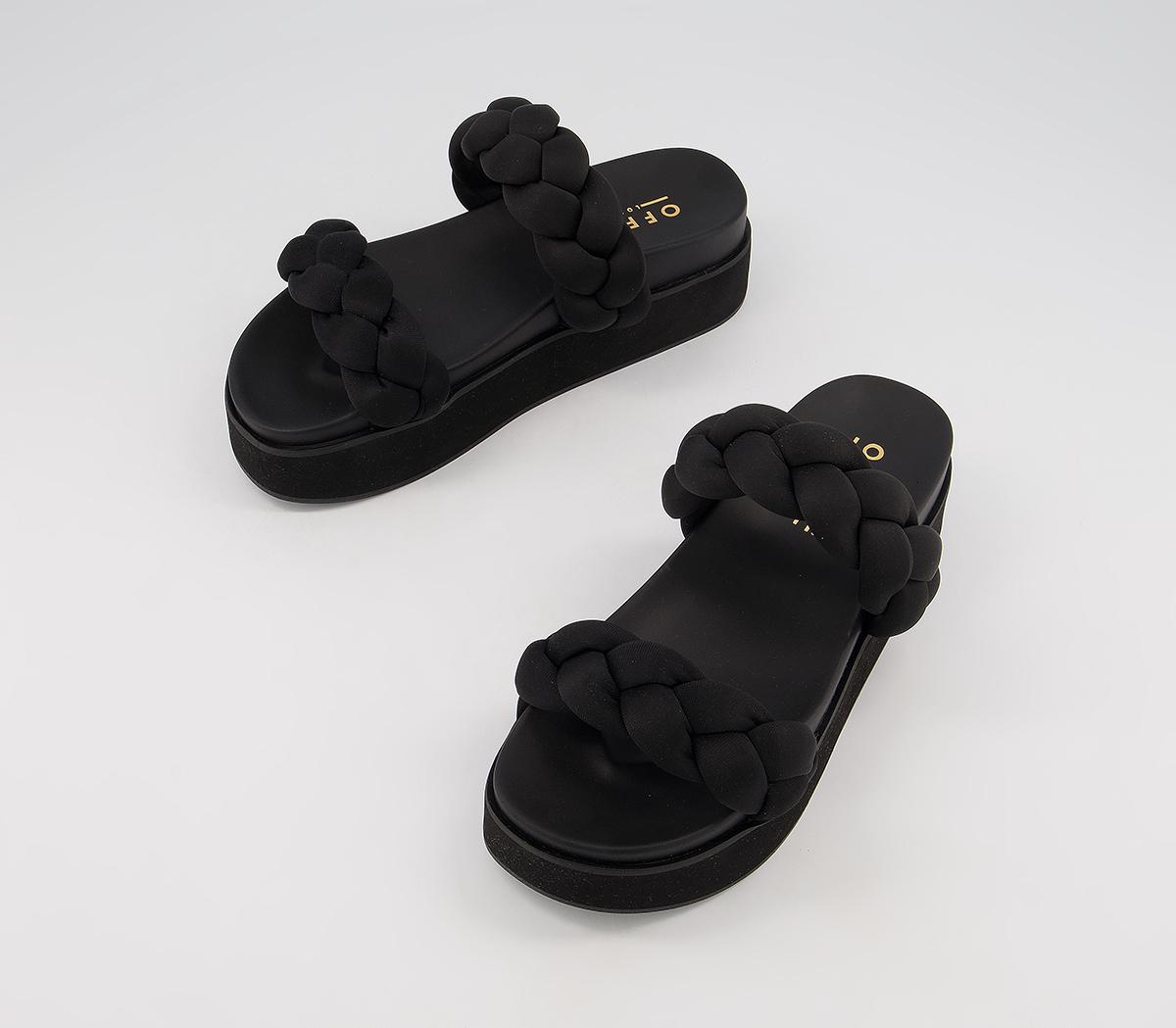 Office Mandini Plait Mule Platforms Office Mandini Plait Mule Platforms Black