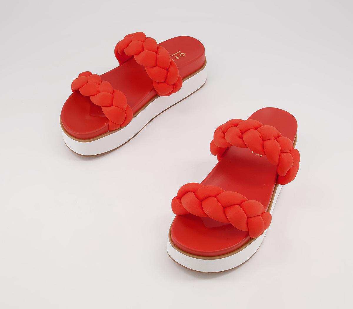 Office Mandini Plait Mule Platforms Office Mandini Plait Mule Platforms Red