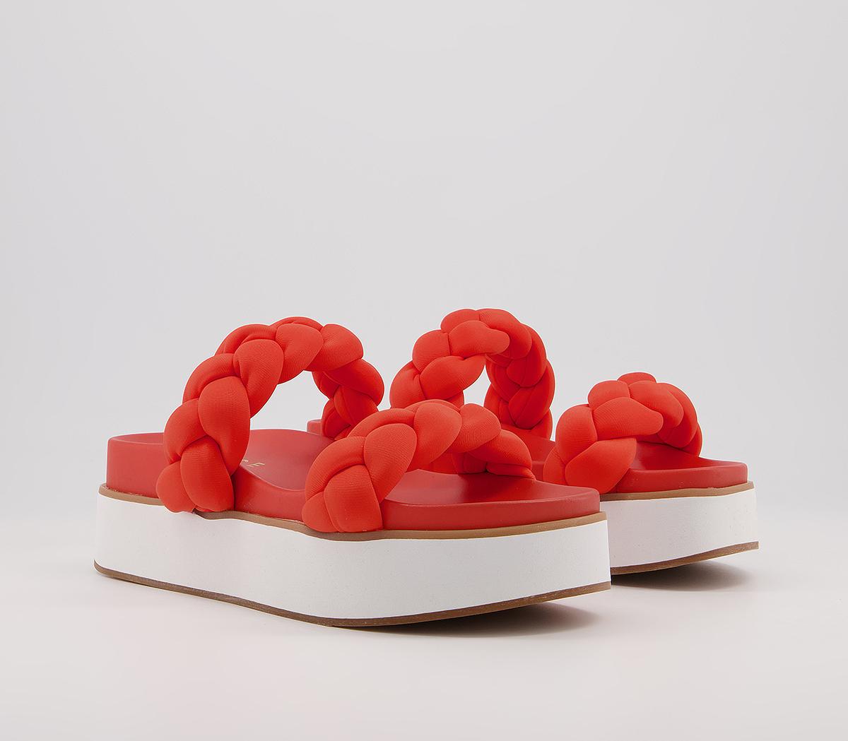 Office Mandini Plait Mule Platforms Office Mandini Plait Mule Platforms Red
