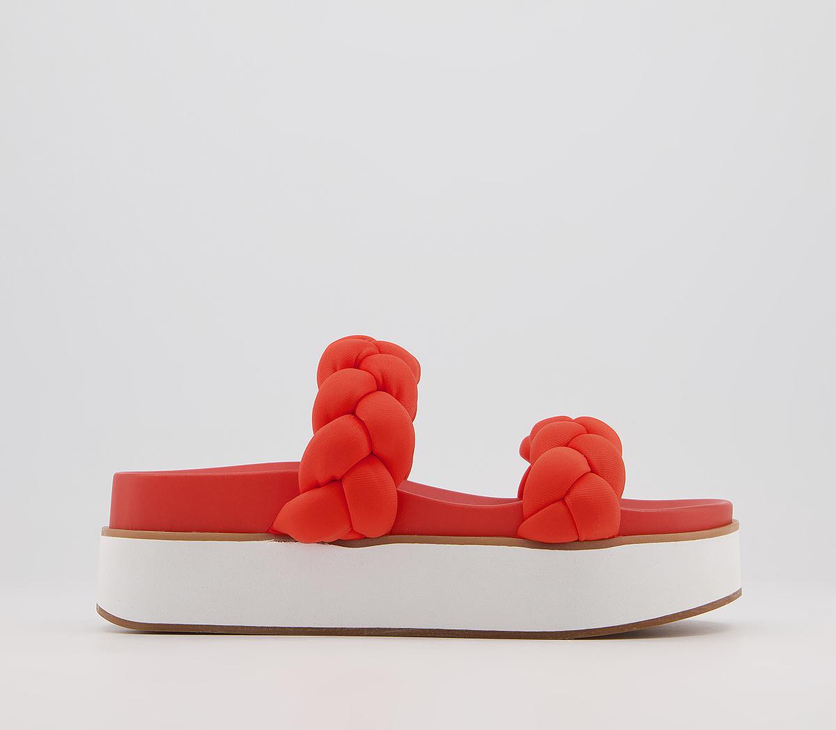 Office Mandini Plait Mule Platforms Office Mandini Plait Mule Platforms Red