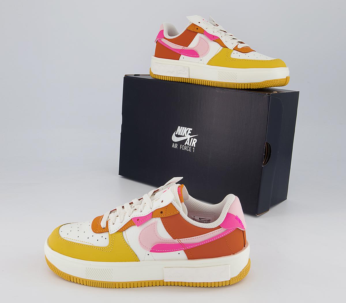 Nike Air Force 1 Fontanka Trainers Summit White Hyper Pink Solar Flare Women