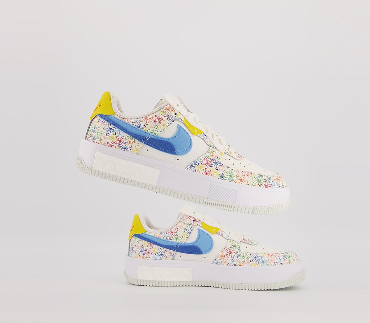 Nike Air Force 1 Fontanka Trainers Nike Air Force 1 Fontanka Trainers Sail University Blue Vivid Sulfur