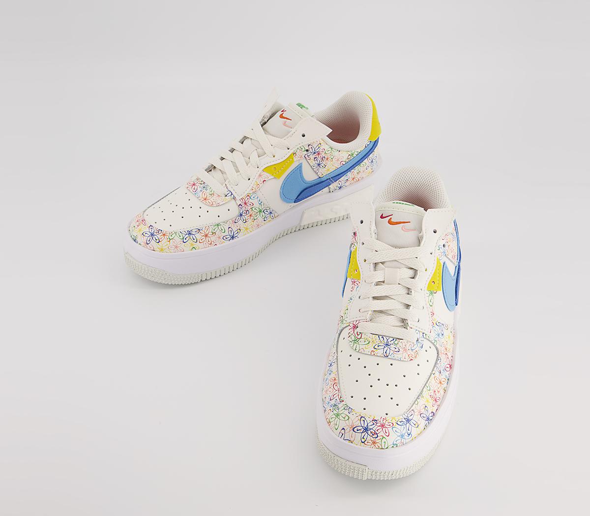 Nike Air Force 1 Fontanka Trainers Nike Air Force 1 Fontanka Trainers Sail University Blue Vivid Sulfur