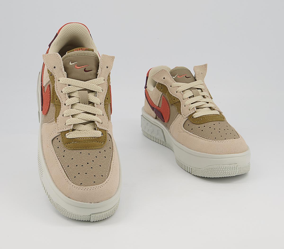 NikeAir Force 1 Fontanka TrainersRattan Madder Root Burgundy Crush Khaki