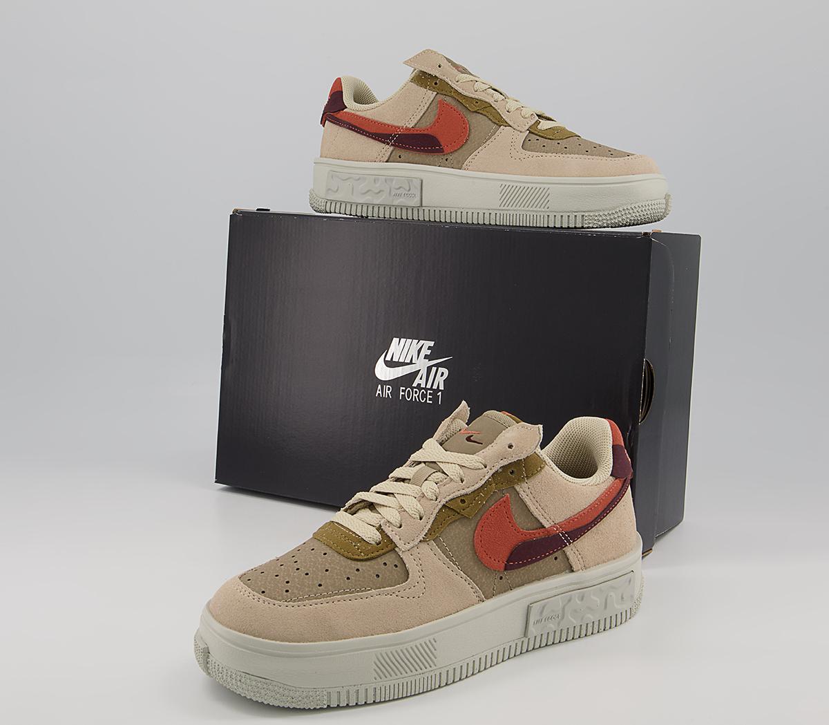 NikeAir Force 1 Fontanka Trainers NikeAir Force 1 Fontanka TrainersRattan Madder Root Burgundy Crush Khaki
