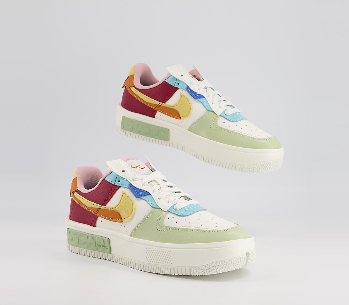 Nike Air Force 1 Fontanka Trainers Nike Air Force 1 Fontanka Trainers Sail Saturn Gold Sunset Pomegranate