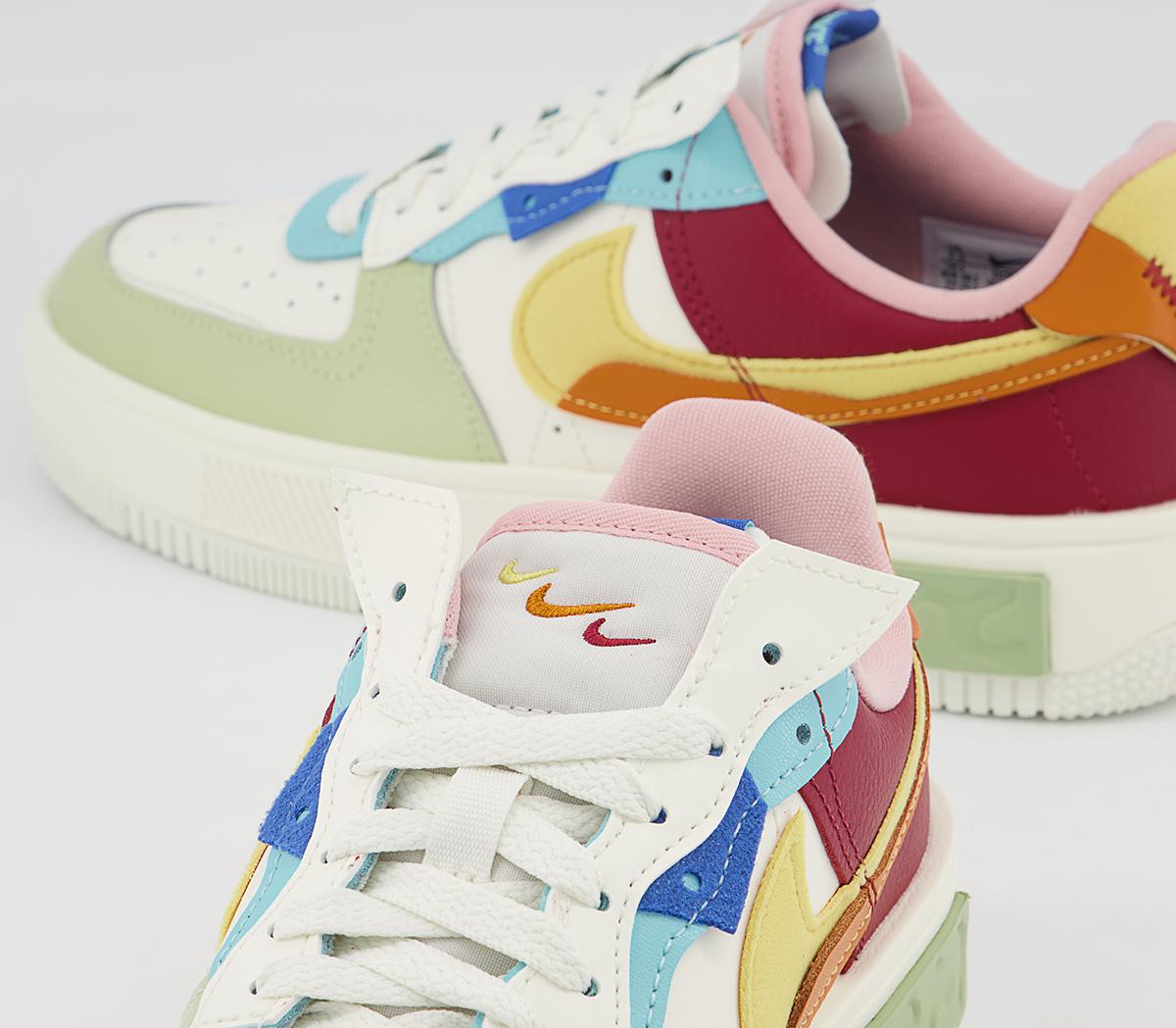 Nike Air Force 1 Fontanka Trainers Nike Air Force 1 Fontanka Trainers Sail Saturn Gold Sunset Pomegranate