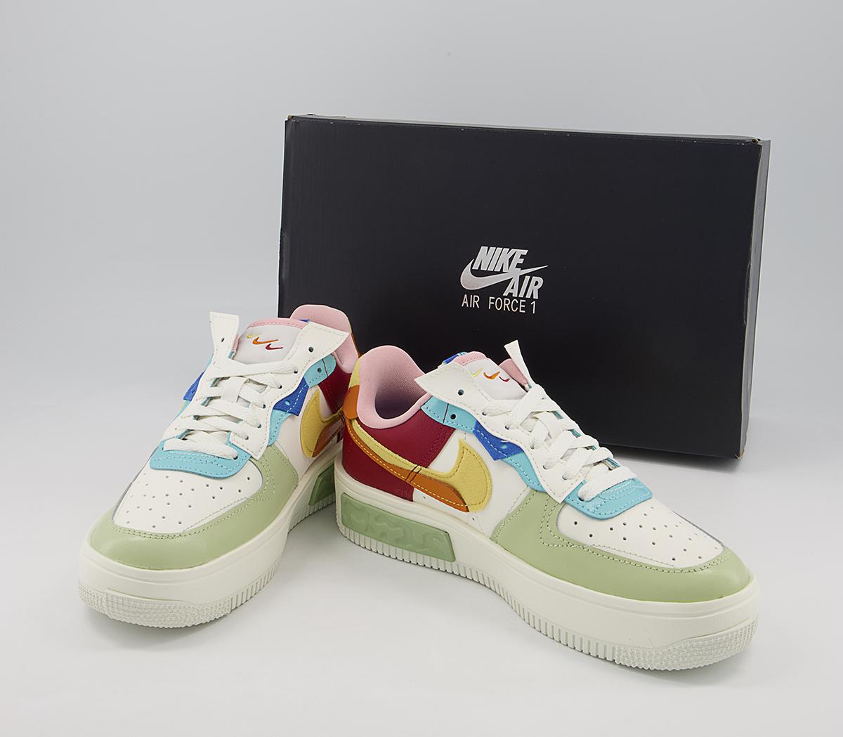 Nike Air Force 1 Fontanka Trainers Nike Air Force 1 Fontanka Trainers Sail Saturn Gold Sunset Pomegranate