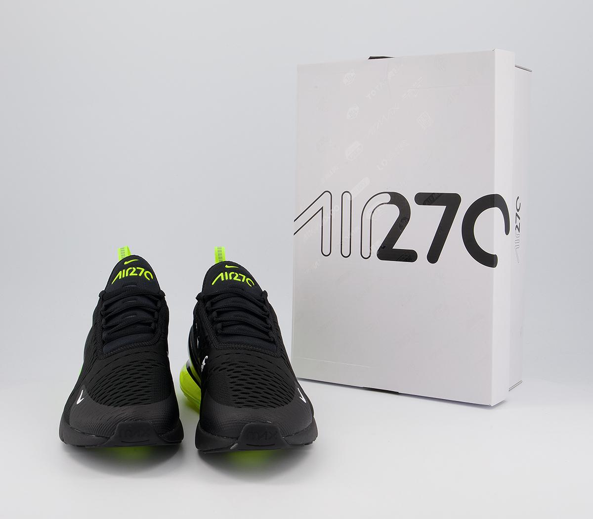 NikeAir Max 270 TrainersBlack White Volt Reflect Silver
