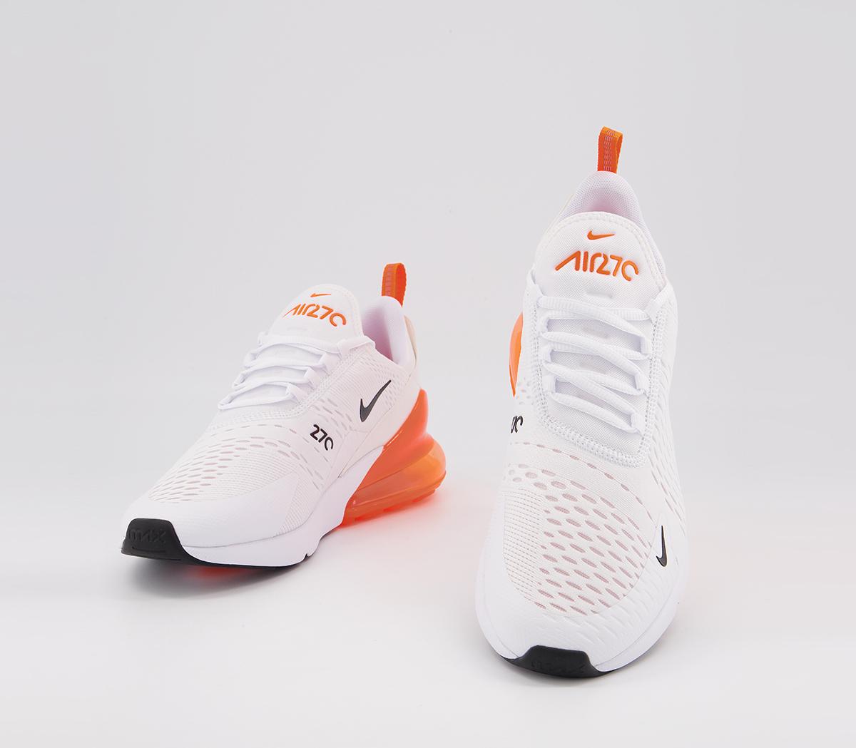 Nike Air Max 270 Trainers Nike Air Max 270 Trainers White Black Total Orange Reflect Silver