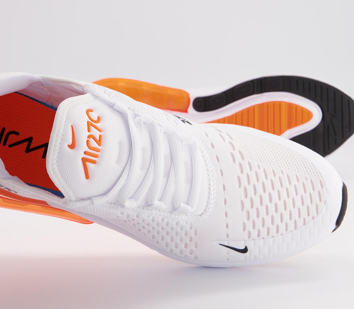 Nike Air Max 270 Trainers Nike Air Max 270 Trainers White Black Total Orange Reflect Silver