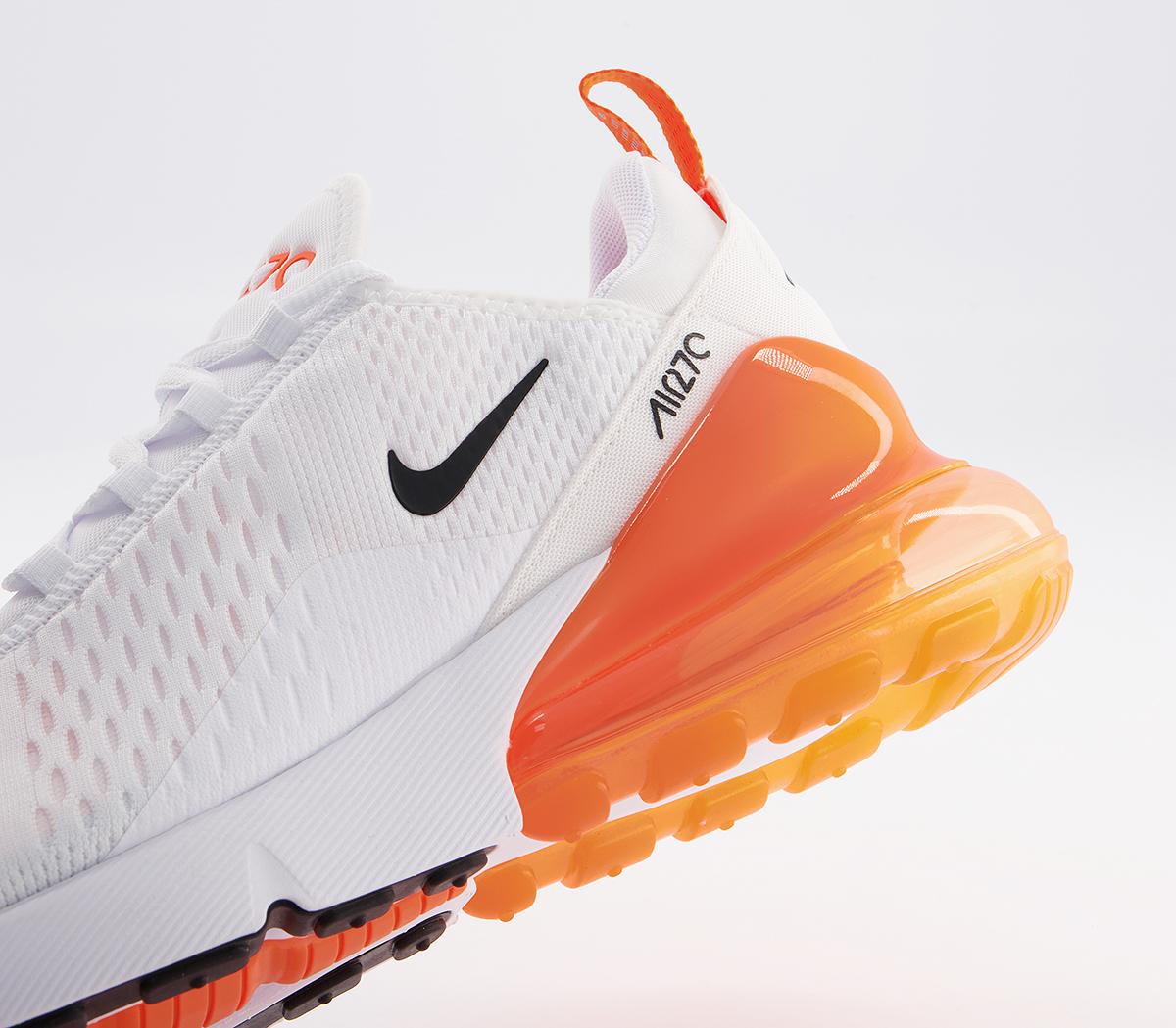 Nike Air Max 270 Trainers Nike Air Max 270 Trainers White Black Total Orange Reflect Silver