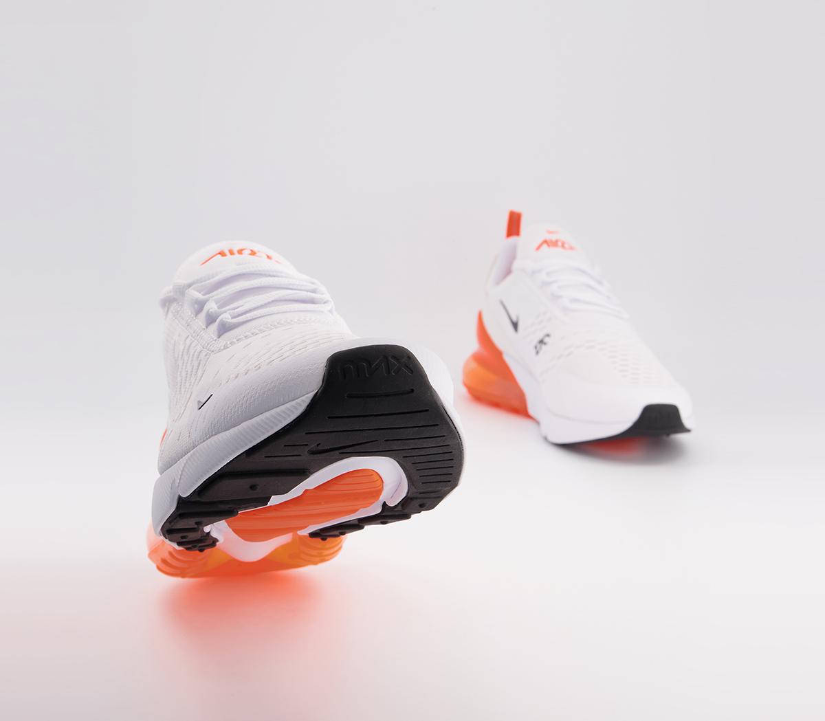 Nike Air Max 270 Trainers Nike Air Max 270 Trainers White Black Total Orange Reflect Silver