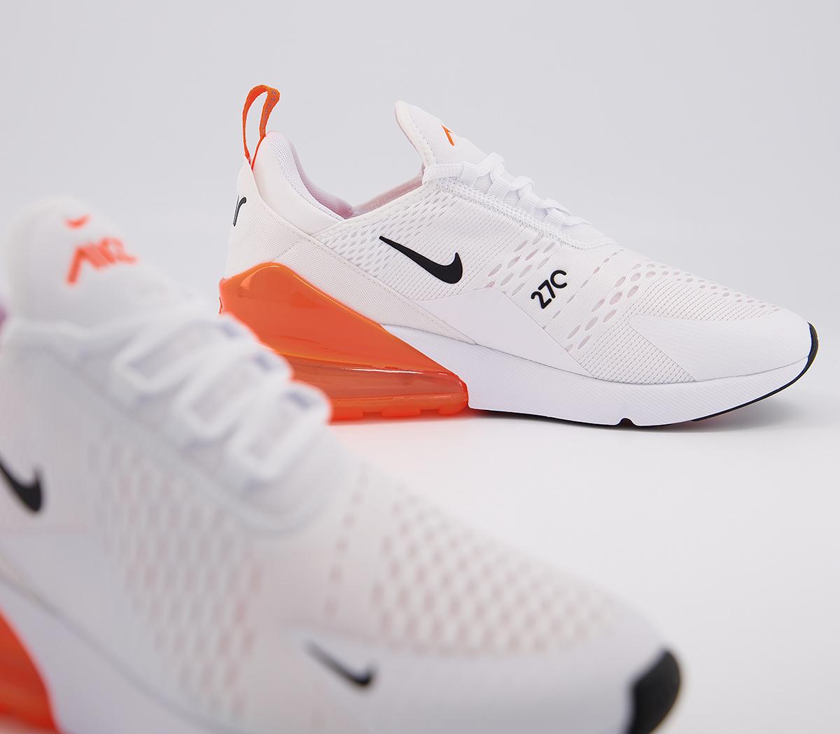 Nike Air Max 270 Trainers Nike Air Max 270 Trainers White Black Total Orange Reflect Silver