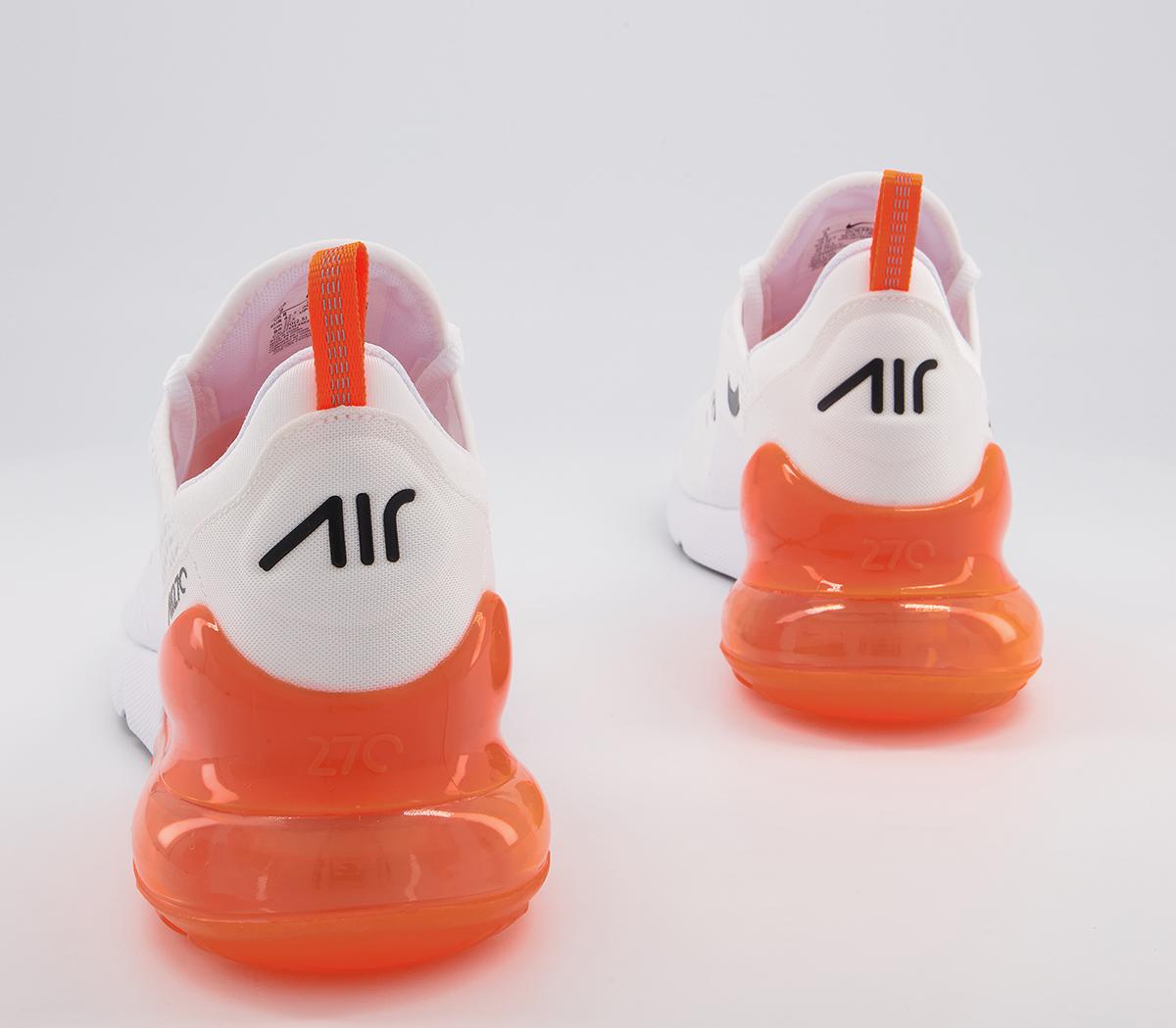 Nike Air Max 270 Trainers Nike Air Max 270 Trainers White Black Total Orange Reflect Silver