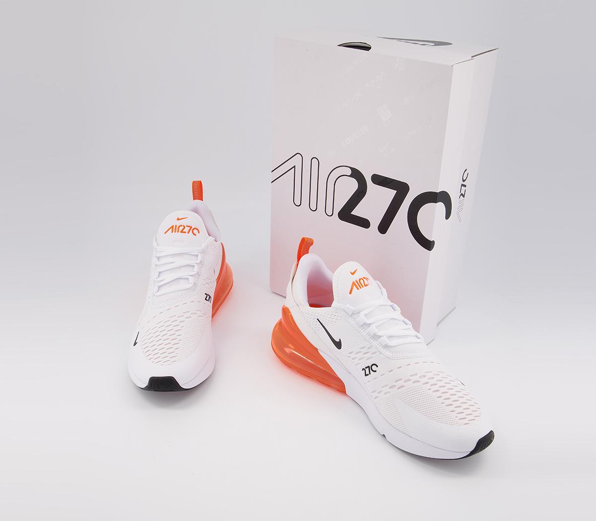Nike Air Max 270 Trainers Nike Air Max 270 Trainers White Black Total Orange Reflect Silver
