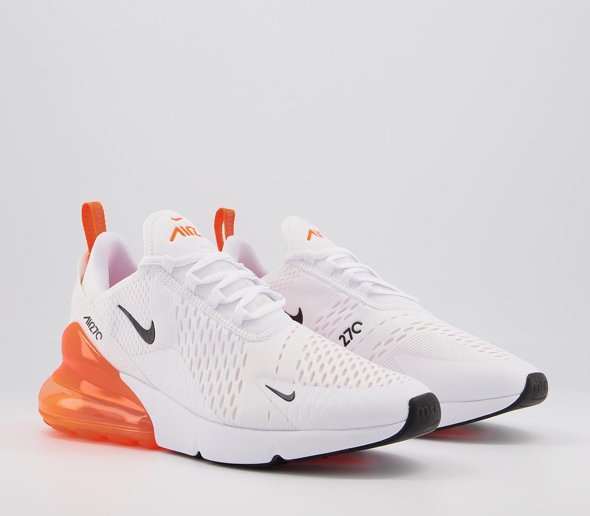 Nike Air Max 270 Trainers Nike Air Max 270 Trainers White Black Total Orange Reflect Silver