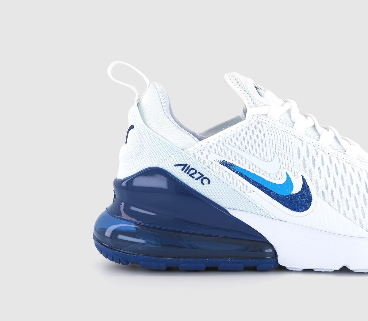 Nike Air Max 270 Trainers White White University Blue Men's Trainers