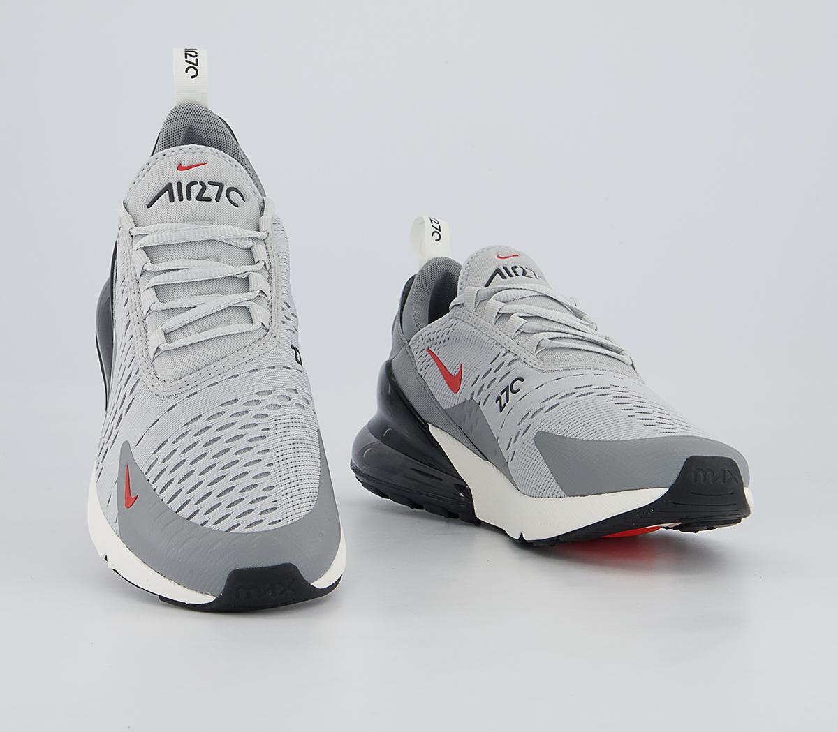 Nike Air Max 270 Trainers Nike Air Max 270 Trainers Grey Fog Team Orange Sail Particle Gre